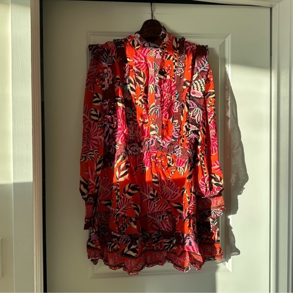 Farm Rio Mixed Floral Ruffle Mini Dress - Picture 6 of 12